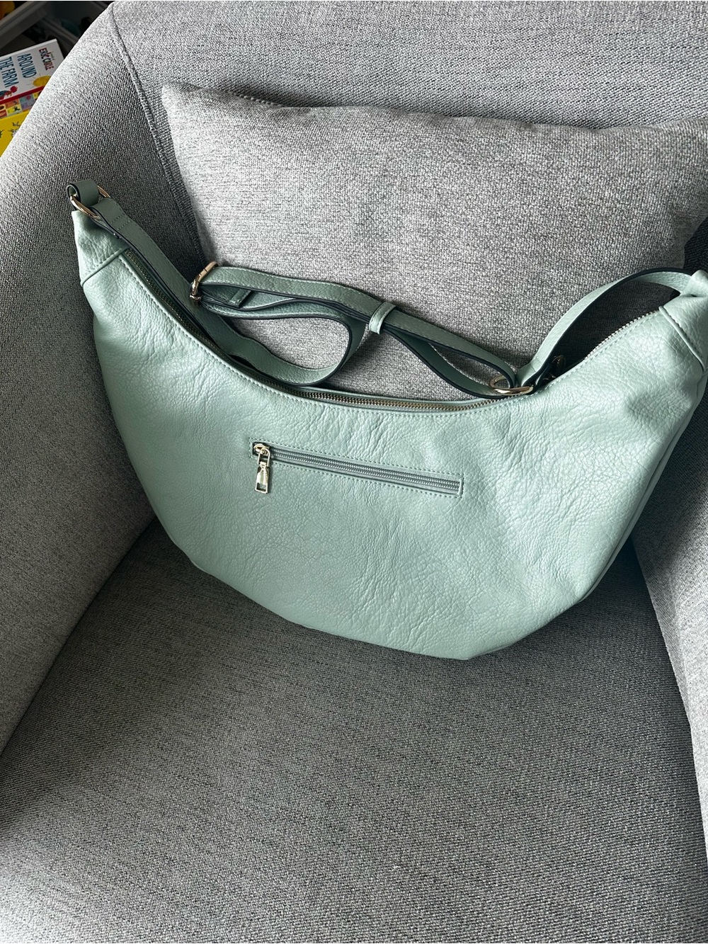 Over the Moon Crossbody in Mint- Poppy and Peonies